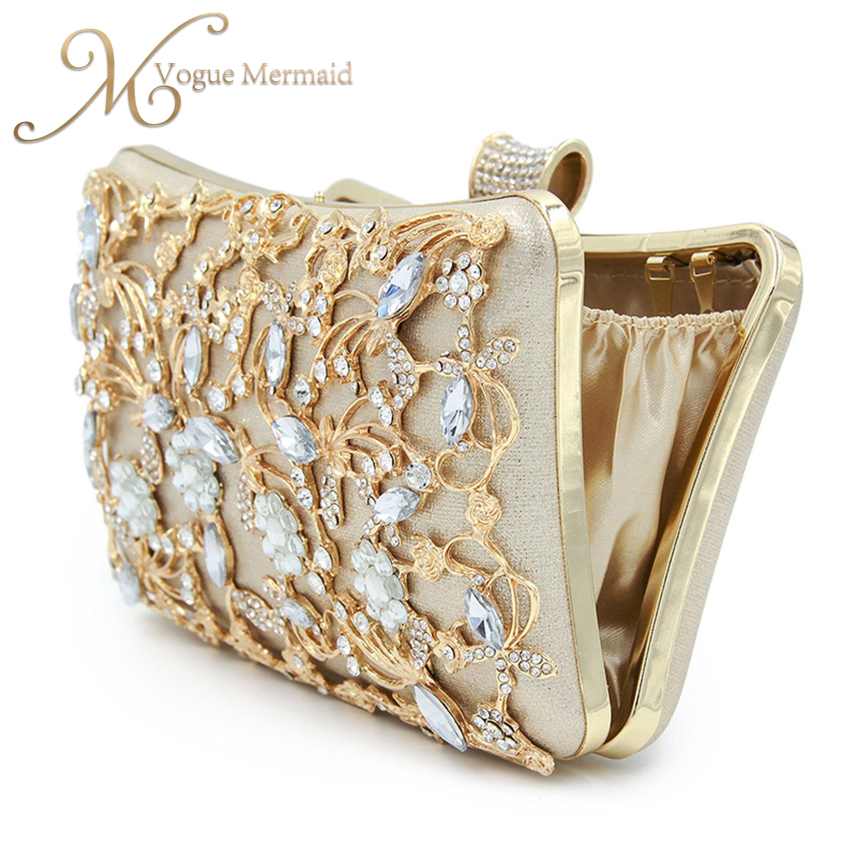 Shiny Hollow Out Banquet Party Evening Rhinestone Clutch Bag