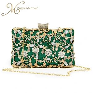 green rhinestone clutch bag