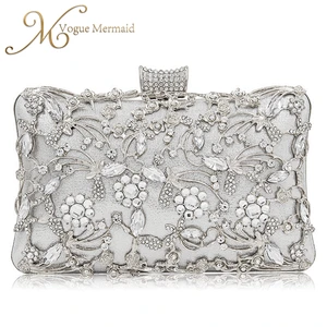silver rhinestone clutch bag